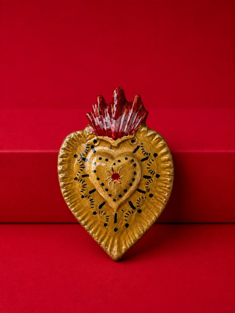 Broche coeur sacré porte-bonheur - Bohème et chic