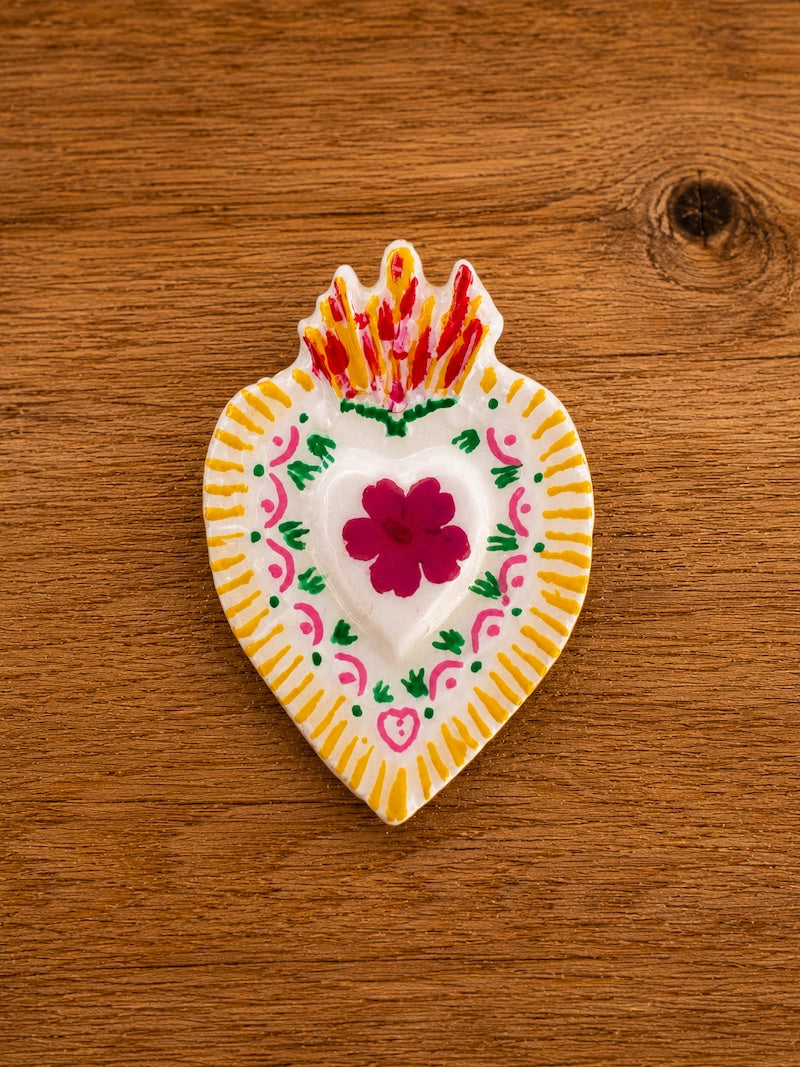 Broche coeur porte-bonheur - Coeur sacré Milagros