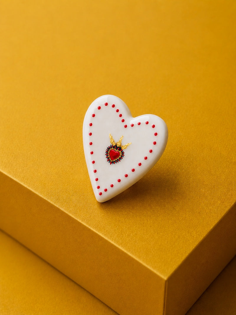 broche coeur fait main tendance