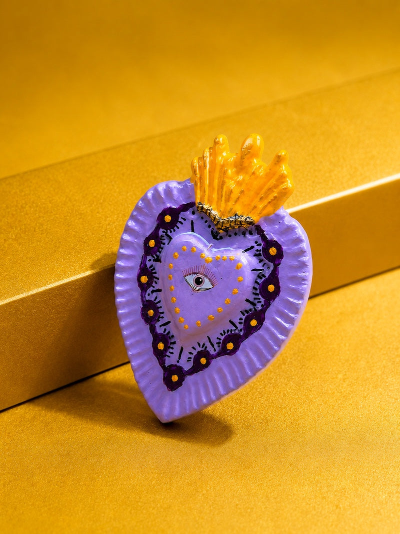 broche coeur protecteur oeil protecteur violet tendance