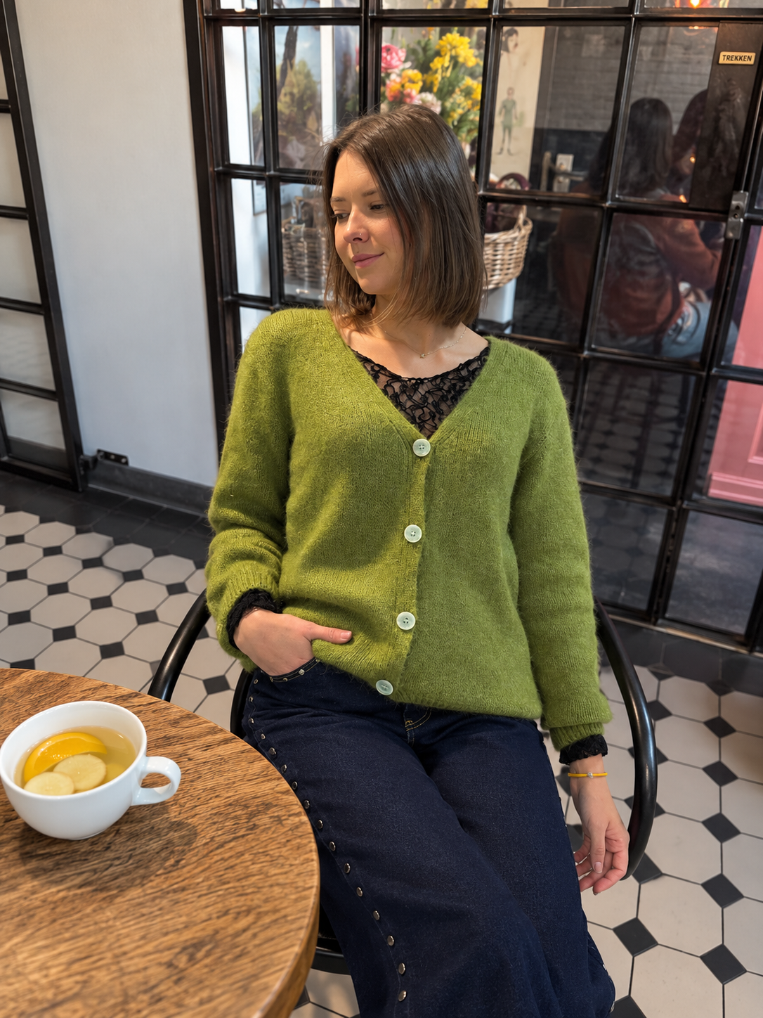 Gilet cardigan moelleux à col V