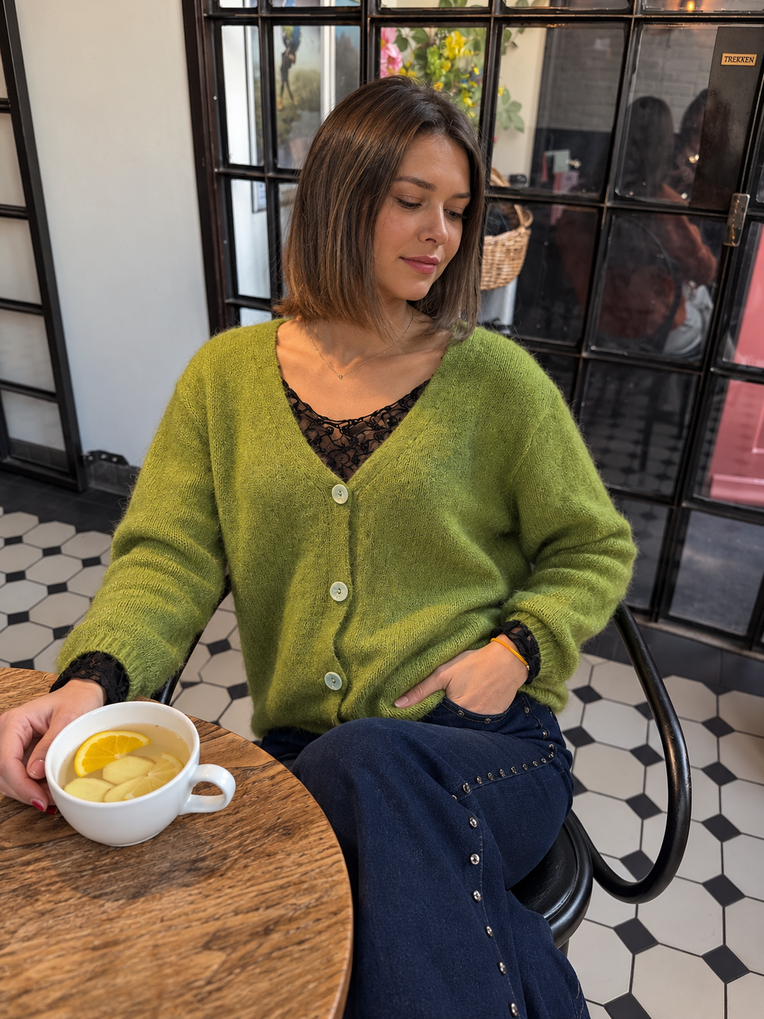 Gilet cardigan moelleux à col V