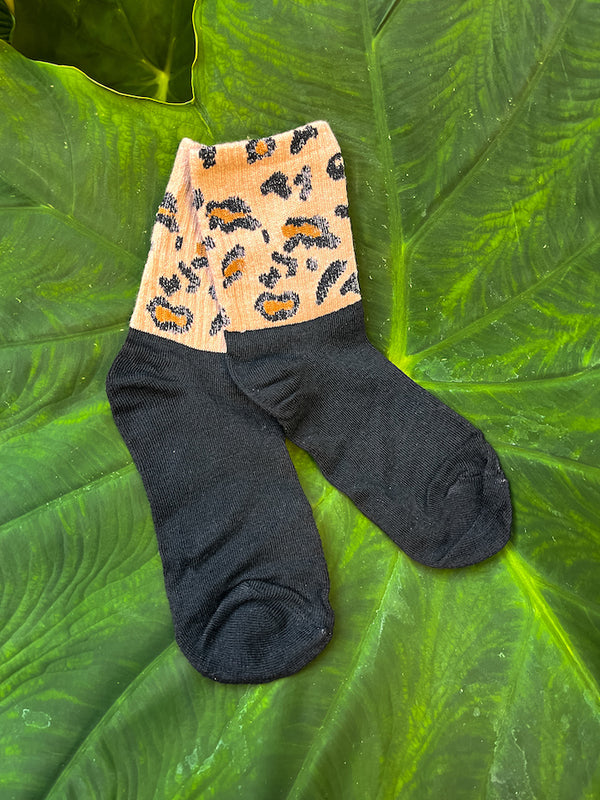 Chaussettes tendance à motif léopard