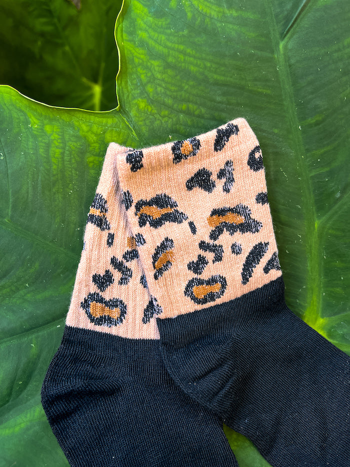 Chaussettes tendance à motif léopard