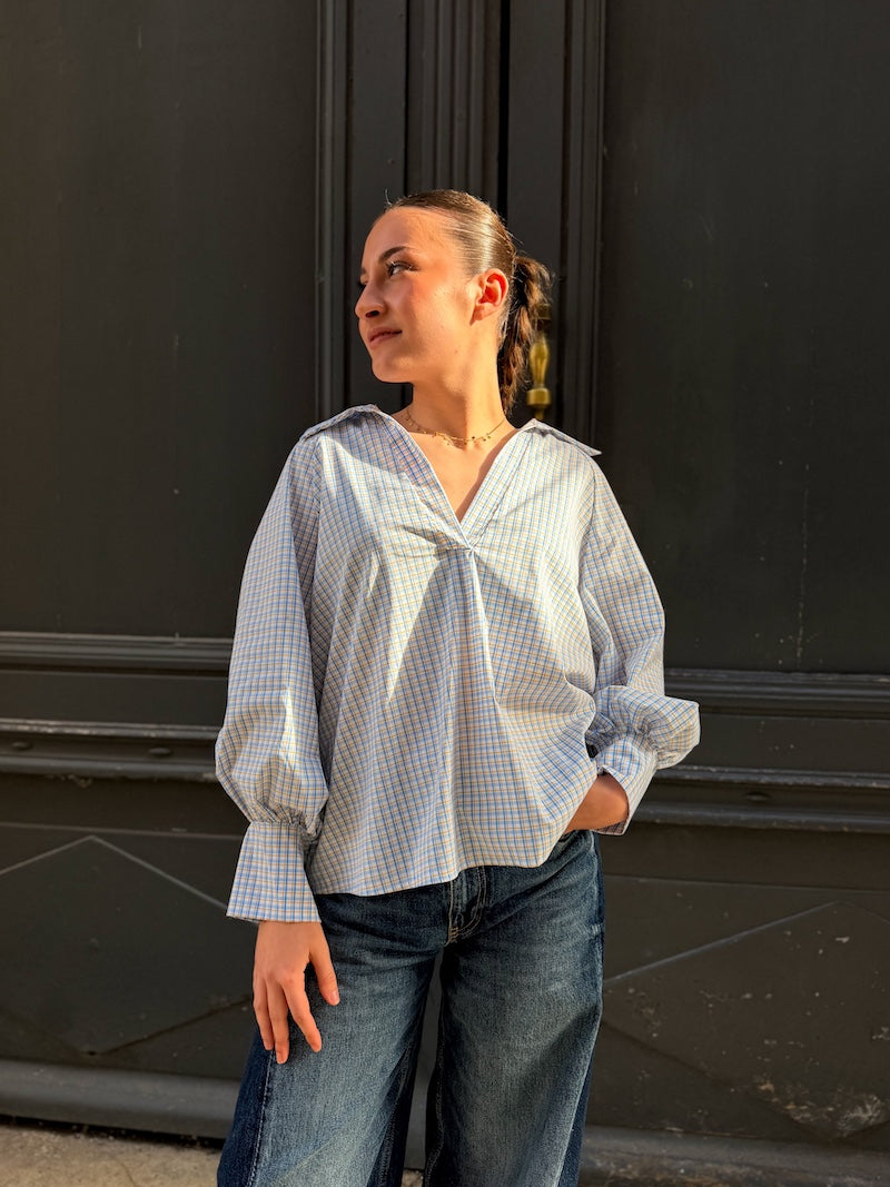 Chemise bohème chic à carreaux