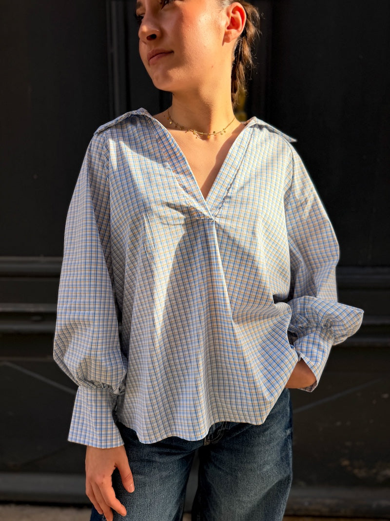 Chemise bohème chic à carreaux