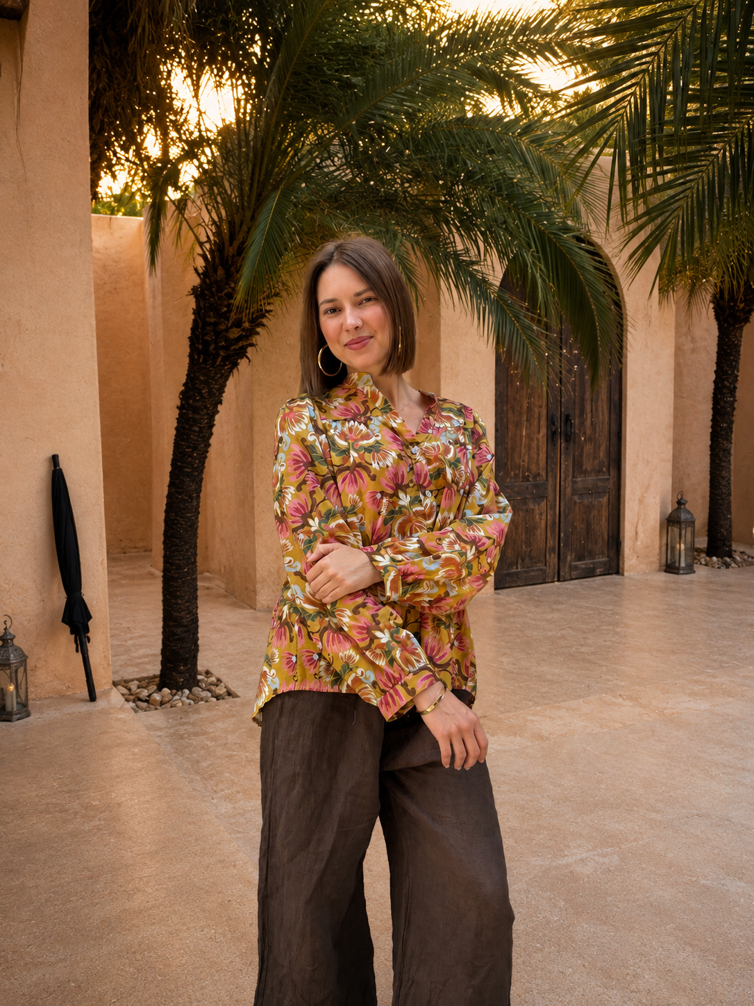 blouse à fleurs tendance pour femme mi saison