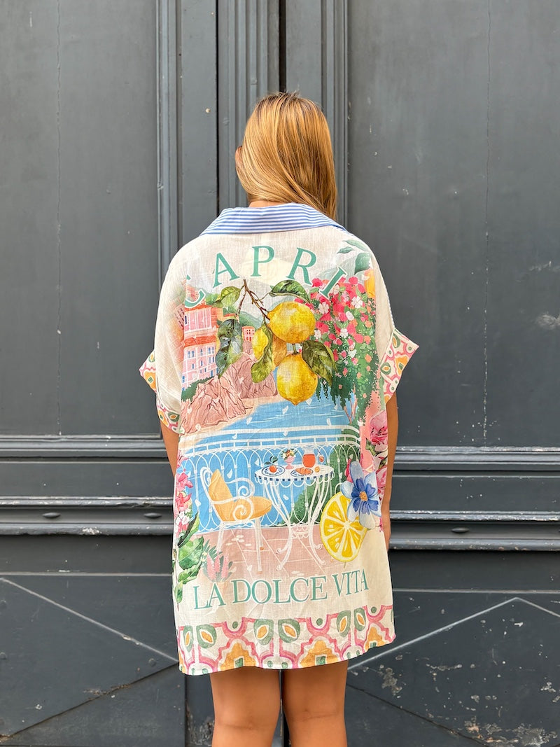 Chemise oversize rayée La Dolce Vita - Capri, Italie