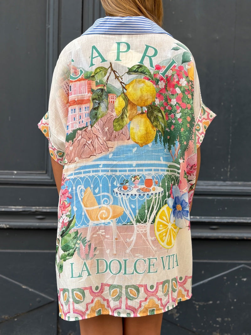 Chemise oversize rayée La Dolce Vita - Capri, Italie
