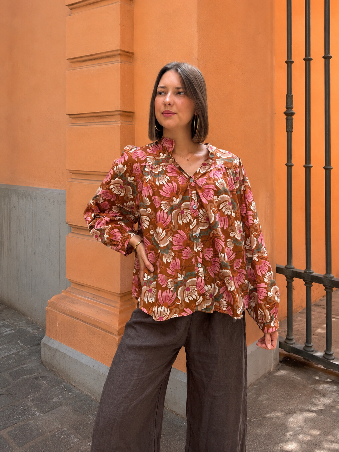 Blouse fluide à motif floraux - Tendance et rétro