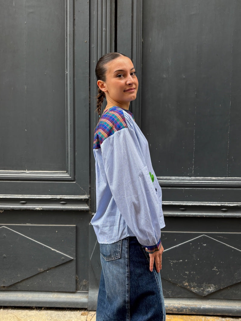 Blouse bohème pour femme rayée