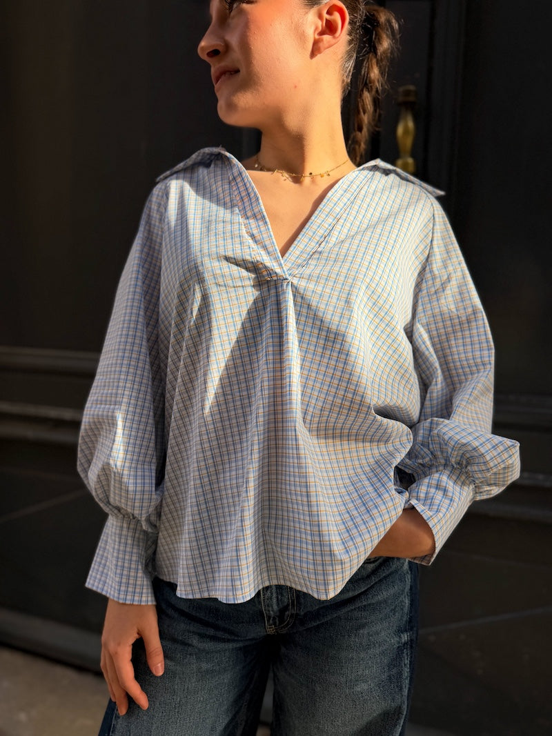 Chemise bohème chic à carreaux