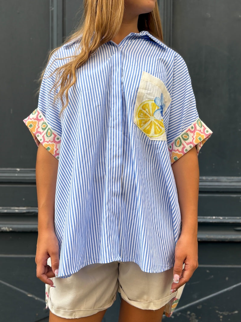 Chemise oversize rayée La Dolce Vita - Capri, Italie