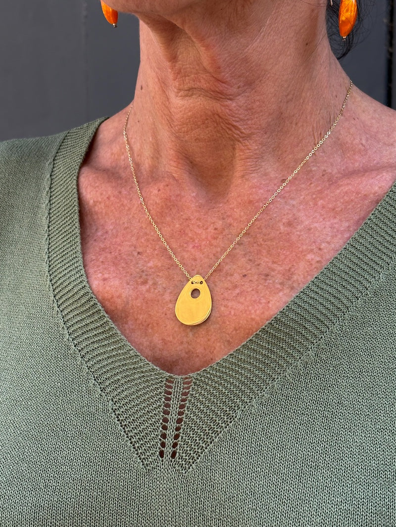 Collier médaille en acier ZAG bijoux