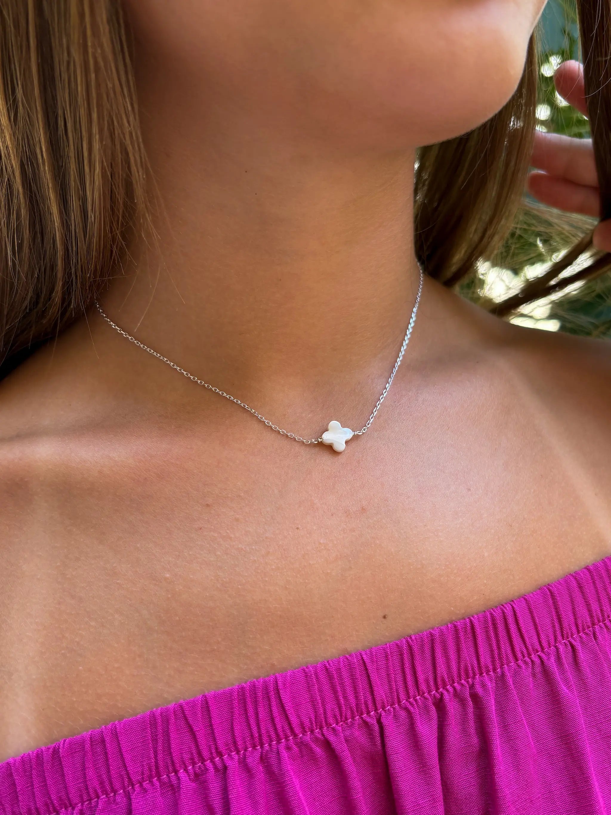 Collier trèfle porte-bonheur