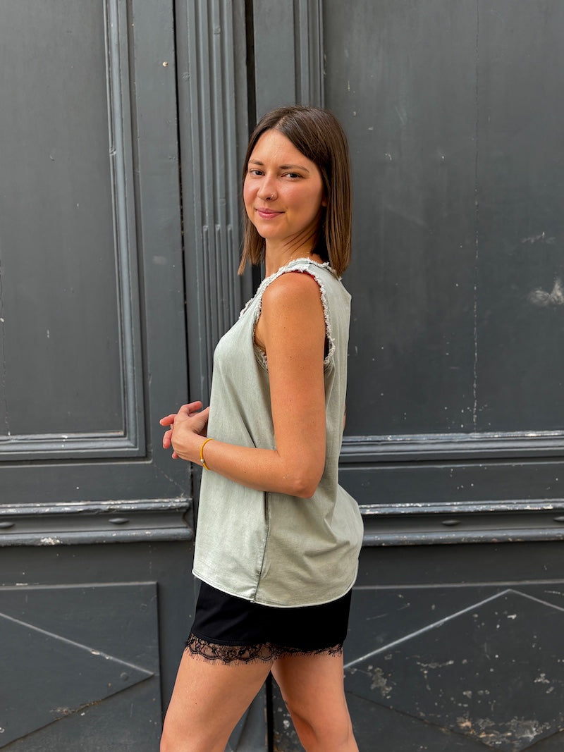 Débardeur kaki "La dolce Vita"