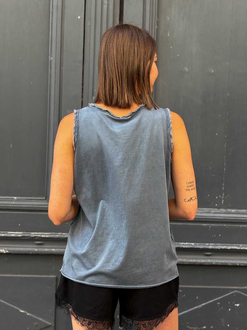 Débardeur bleu "La Dolce Vita"