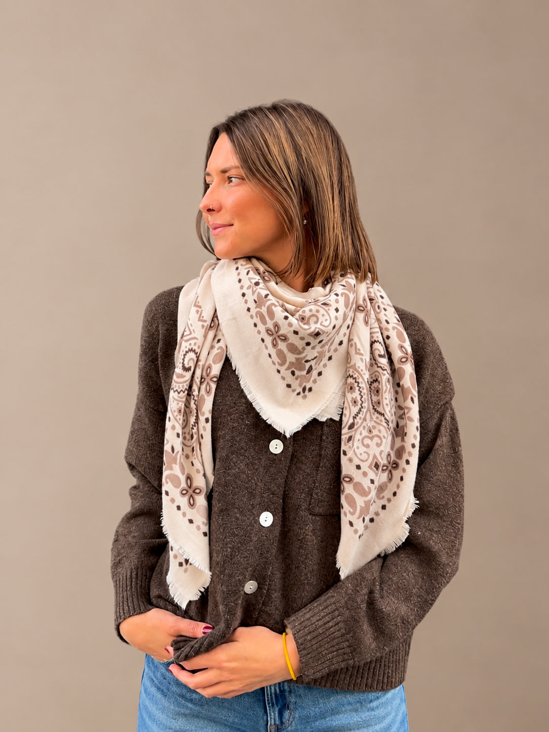 foulard bandana beige tendance femme