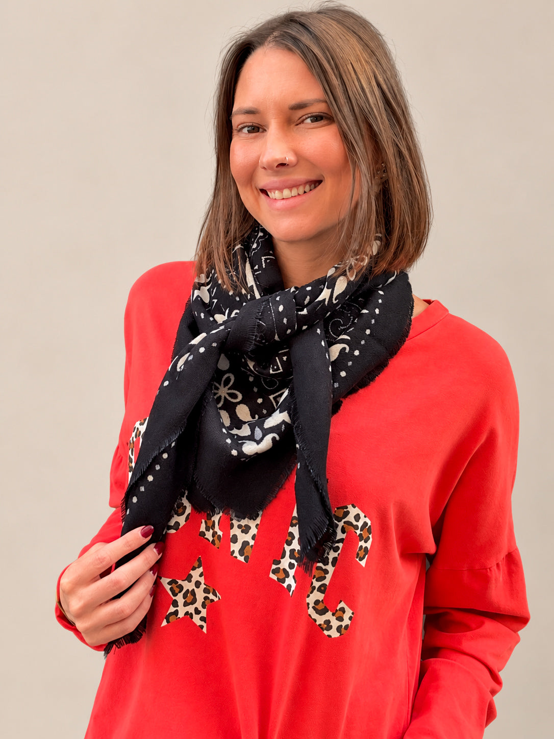 foulard bandana noir tendance femme
