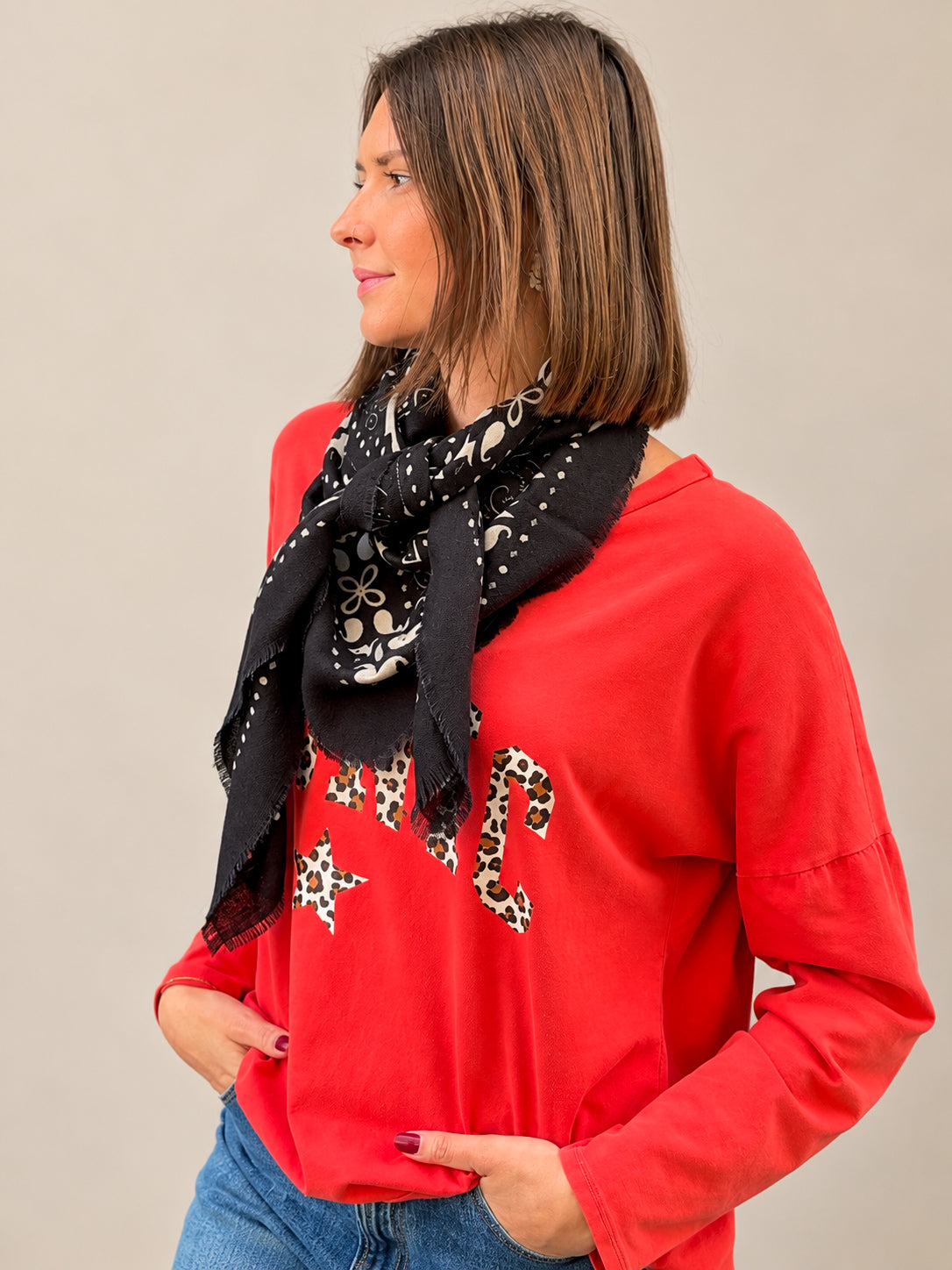 foulard bandana tendance noir pour femme