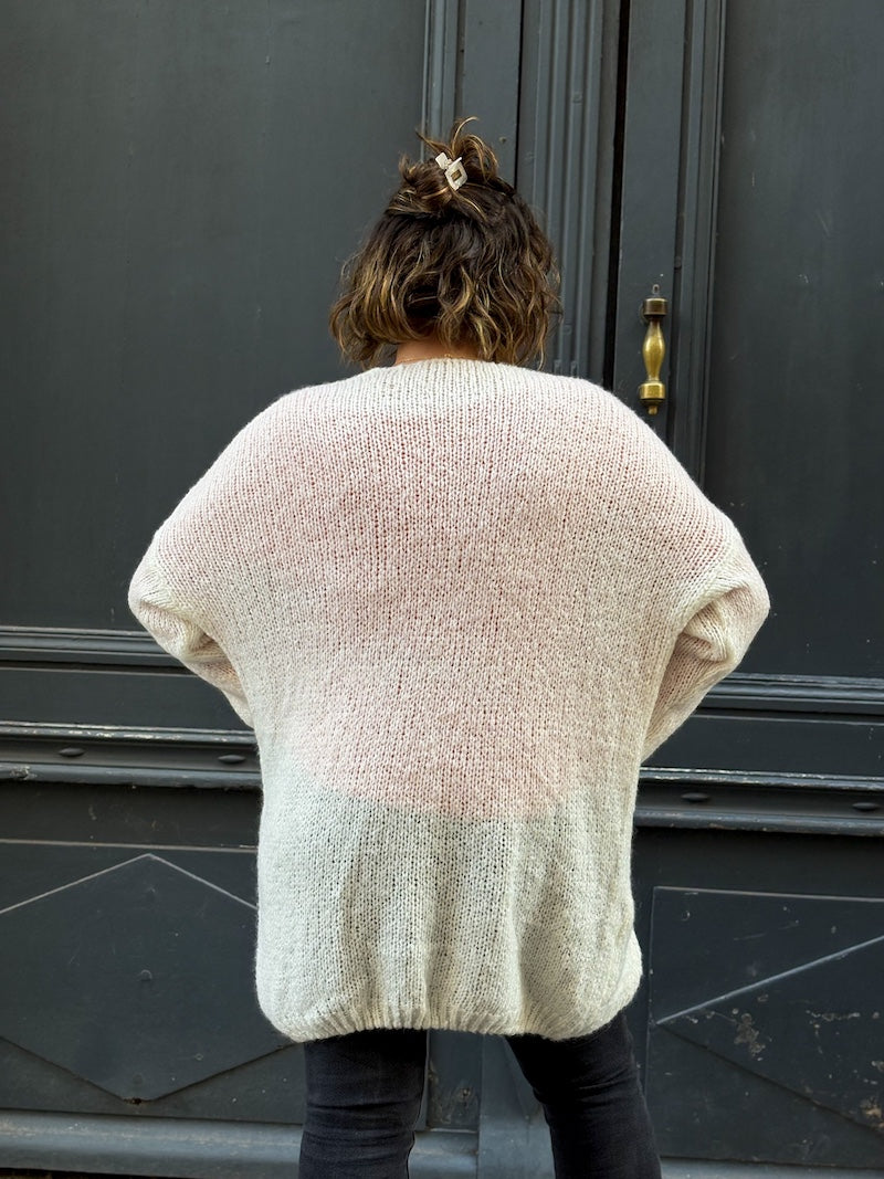 Gilet oversize en maille blanc