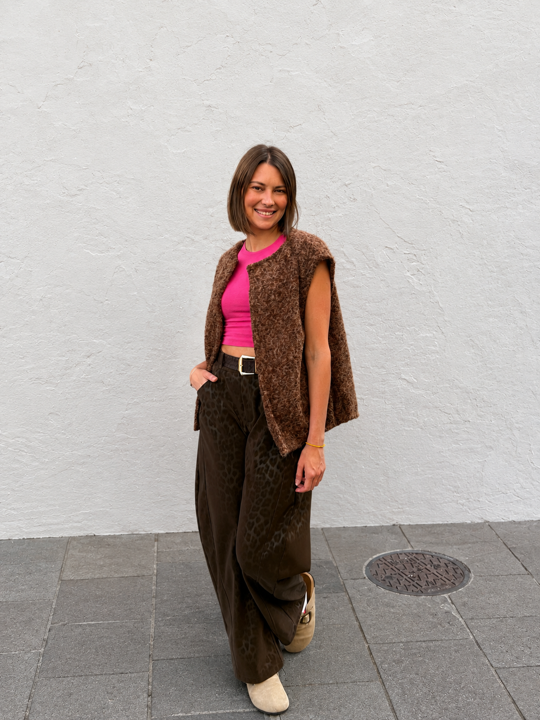 gilet tendance marron pour femme
