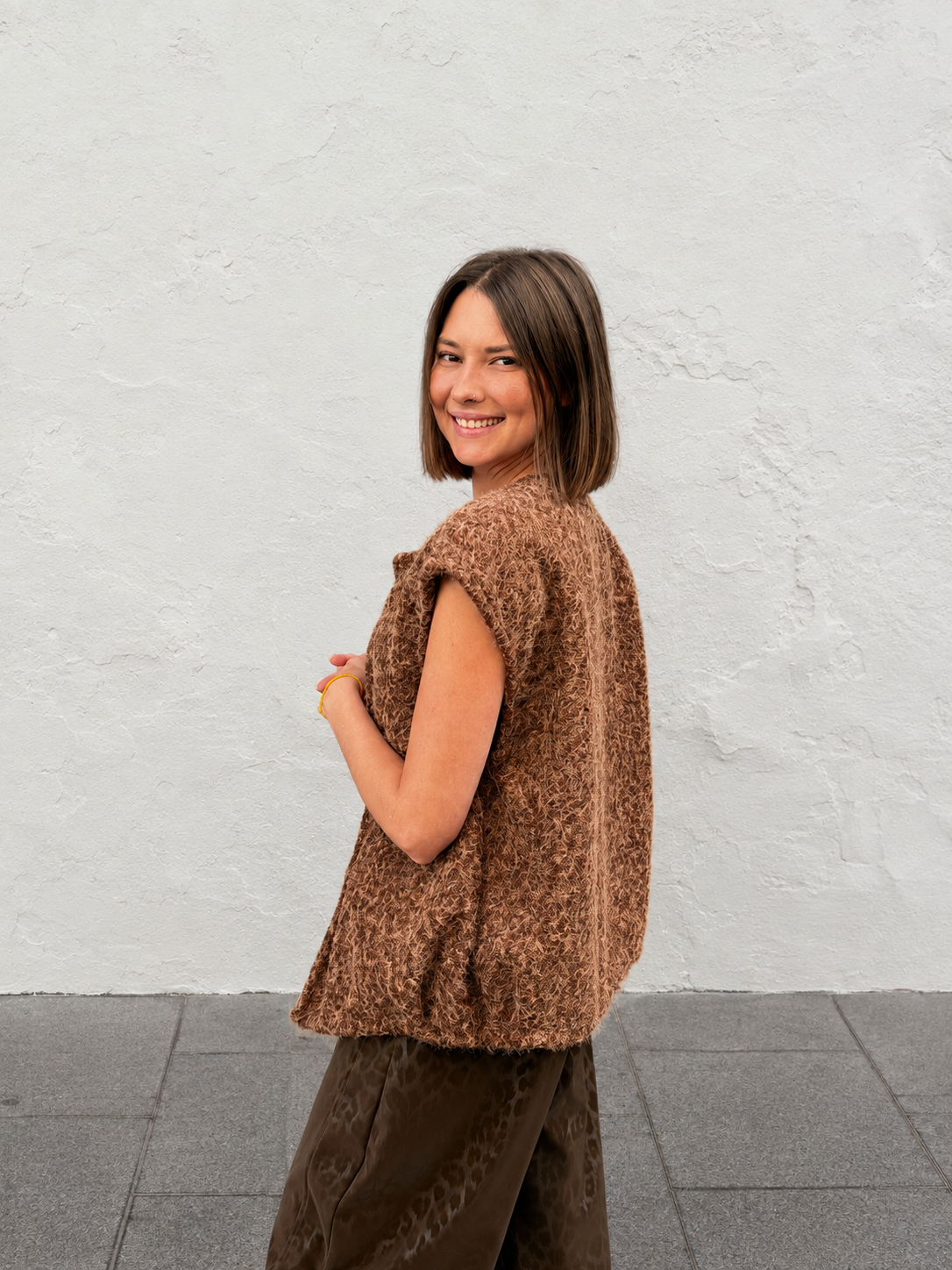 gilet duveteux sans manches pour femme tendance