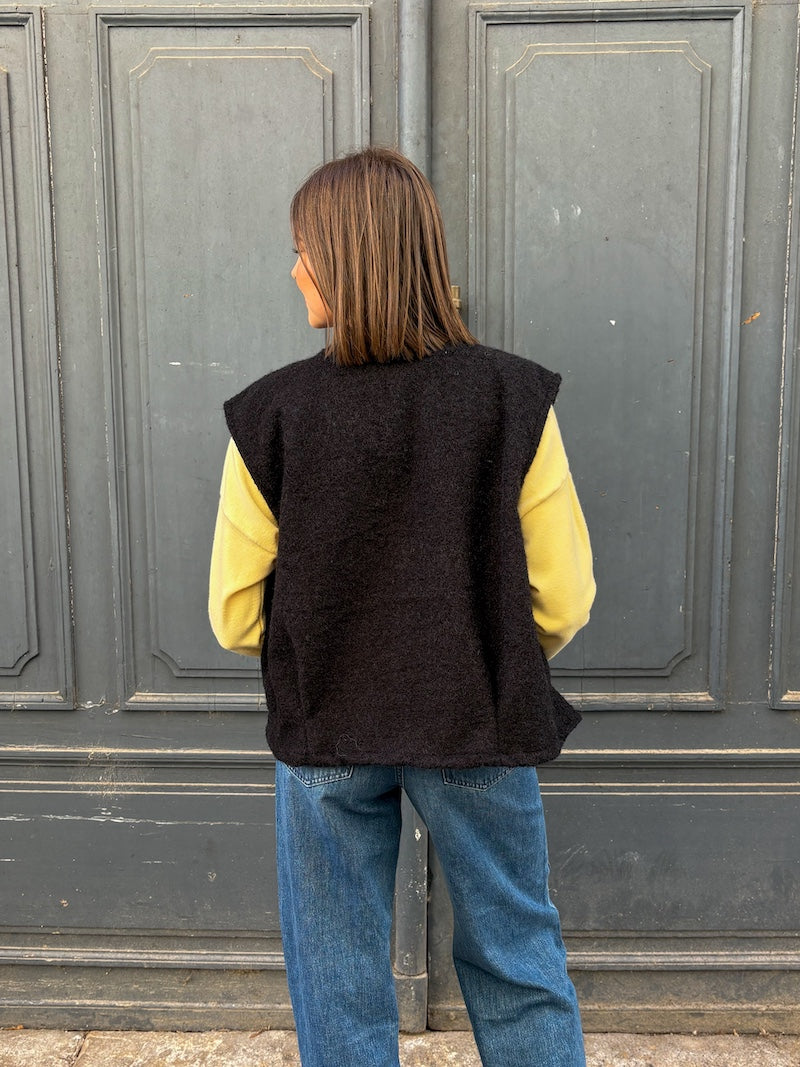 gilet sans manches noir tendance pour femme