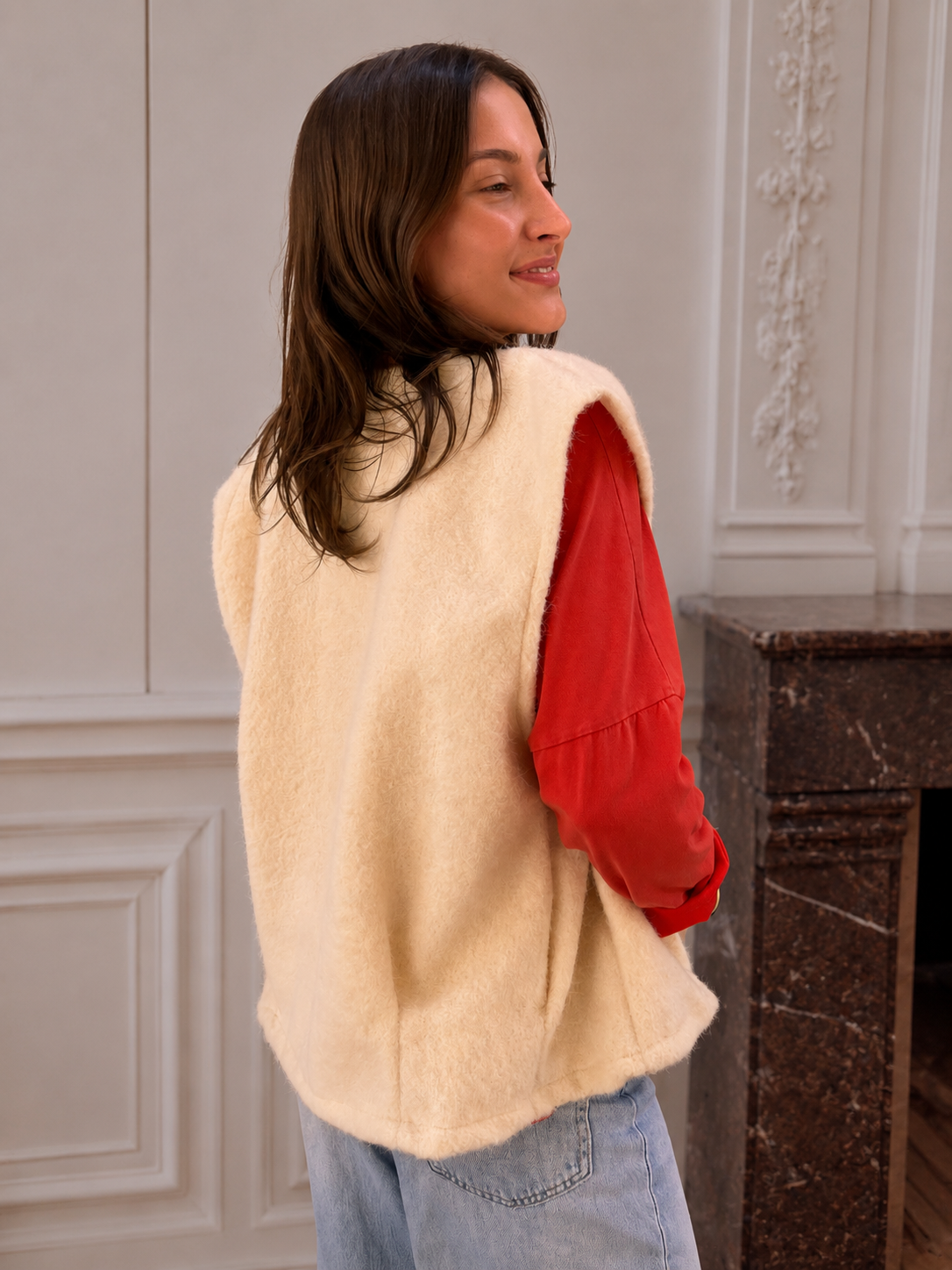 gilet beige mi-saison automne tendance pour femme