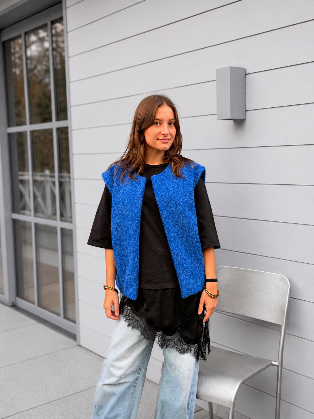gilet tendance bleu roi pour femme mi saison automne