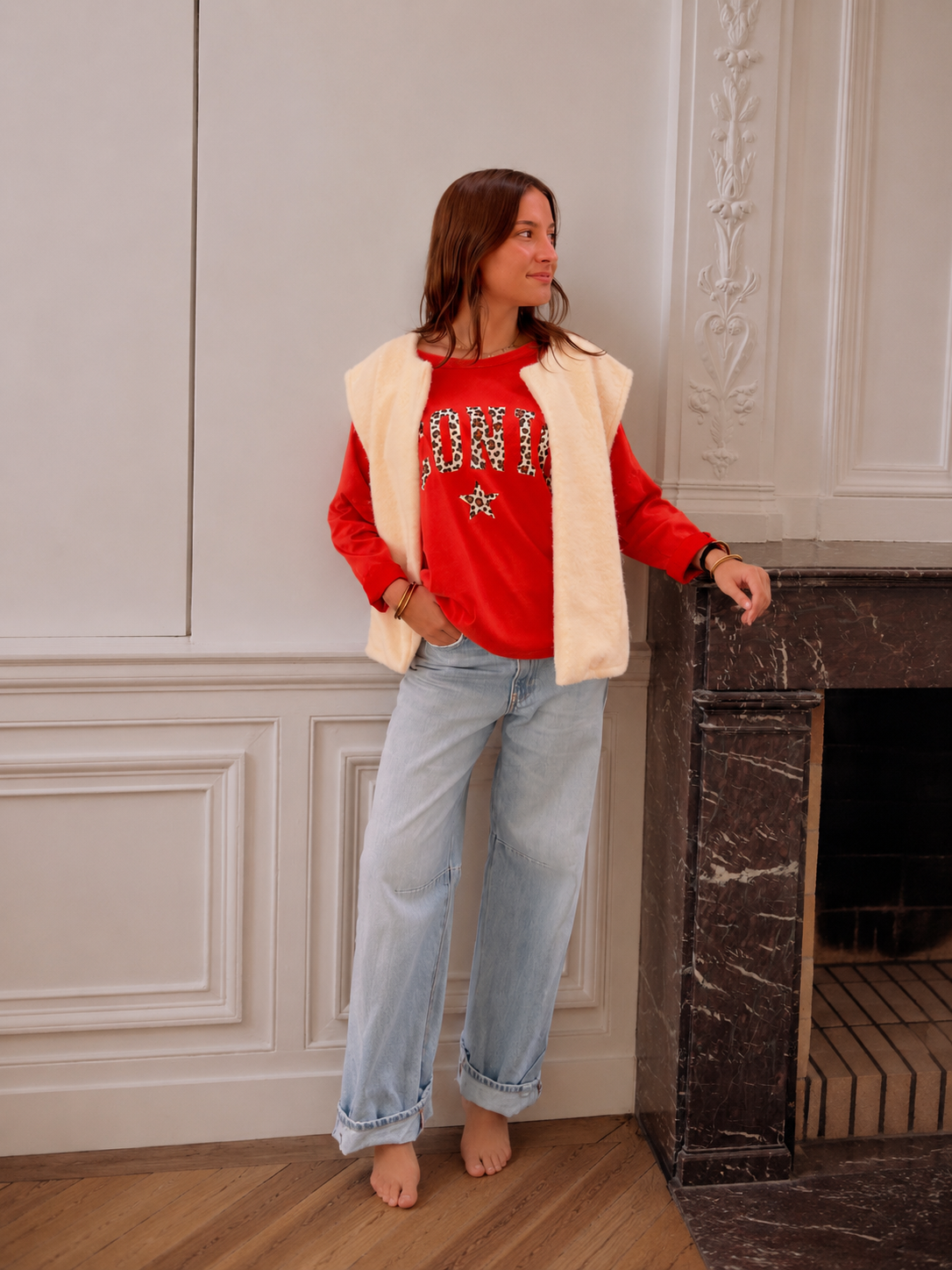 gilet sans manches tendance pour femme couleur beige mi saison automne