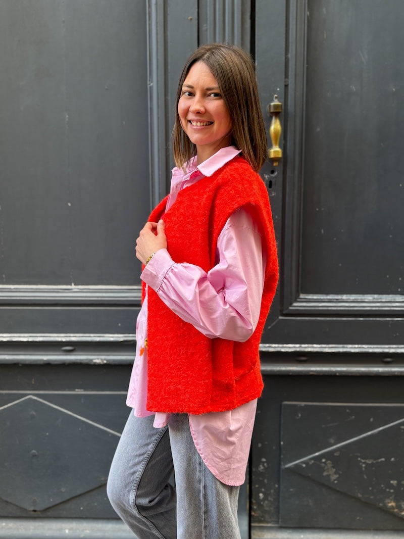 gilet sans manches orange