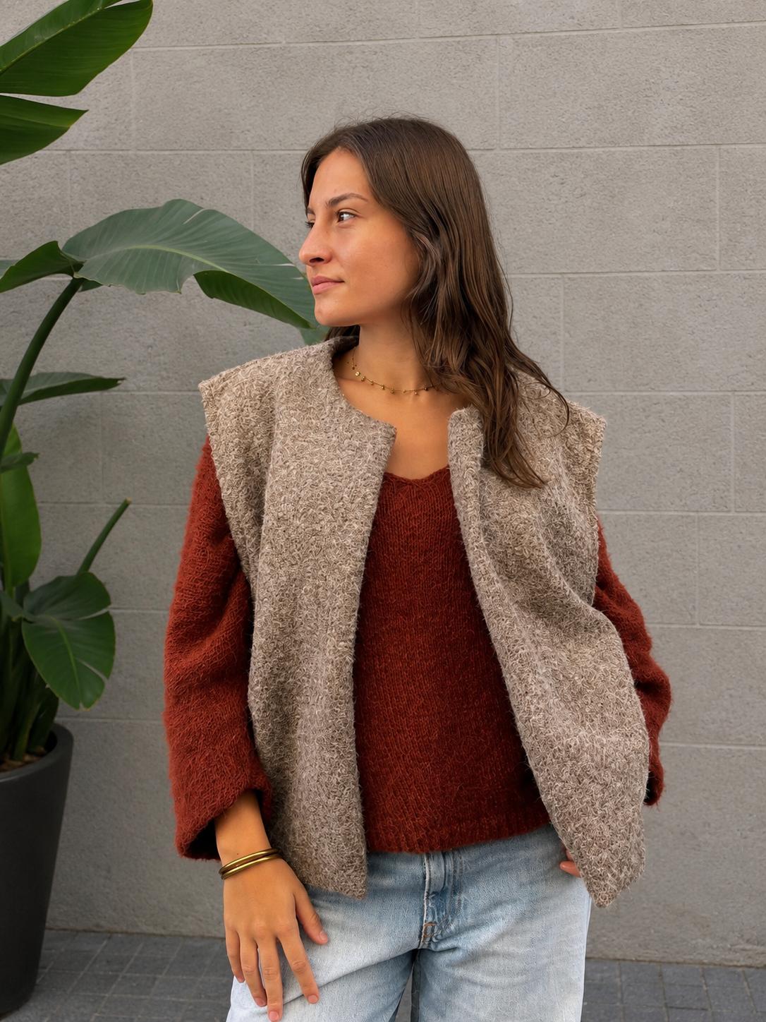 gilet taupe tendance pour femme 