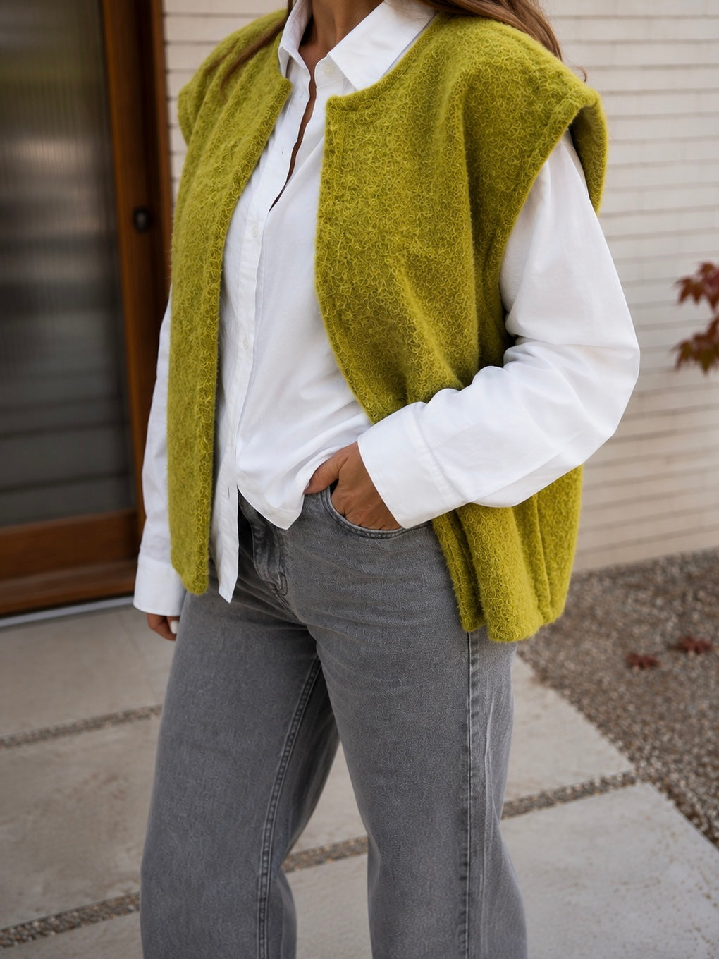 gilet sans manches tendance mi saison vert