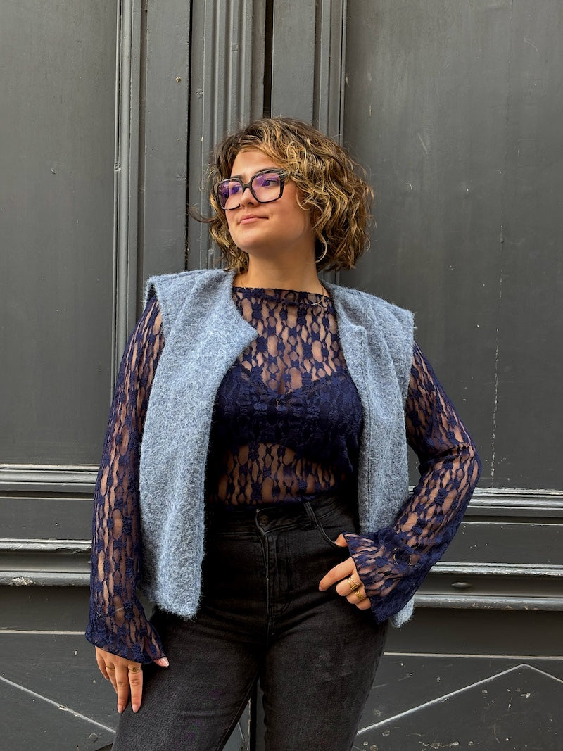 Gilet sans manches duveteux - Tendance et moderne
