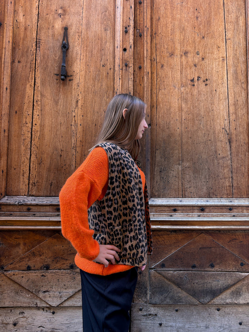Gilet femme sans manches imprimé léopard - April Vintage