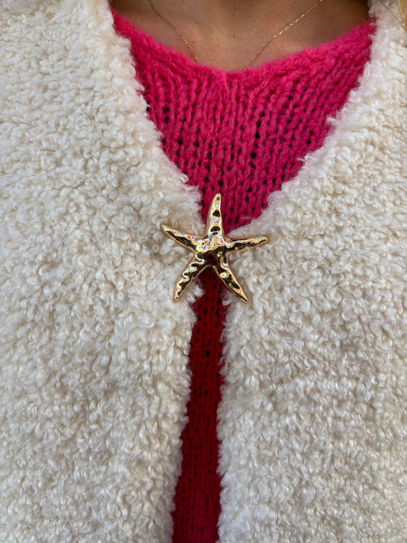 Gilet sans manches en moumoute blanc