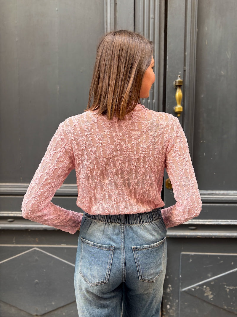Top manches longue en dentelle