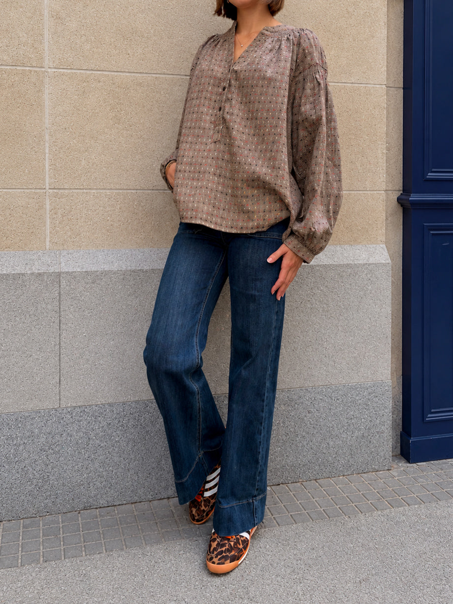 Jean large bleu wide leg - Maison Onado