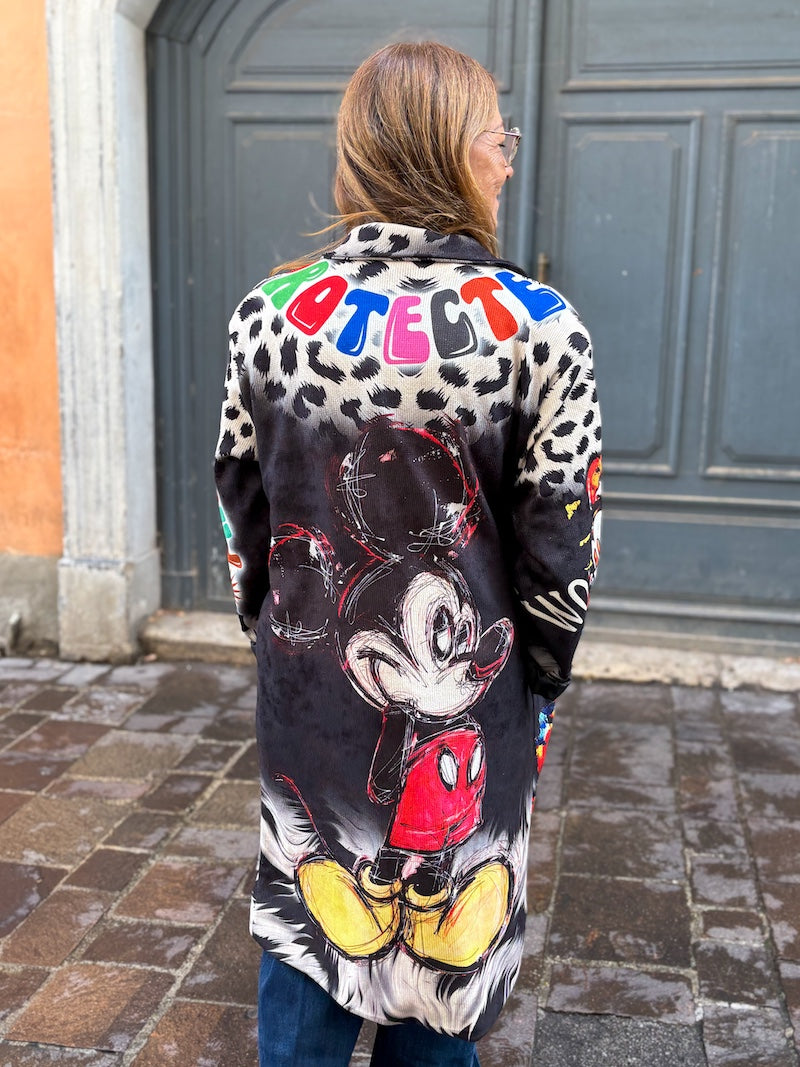 Manteau long pop art Mickey – tendance et rock