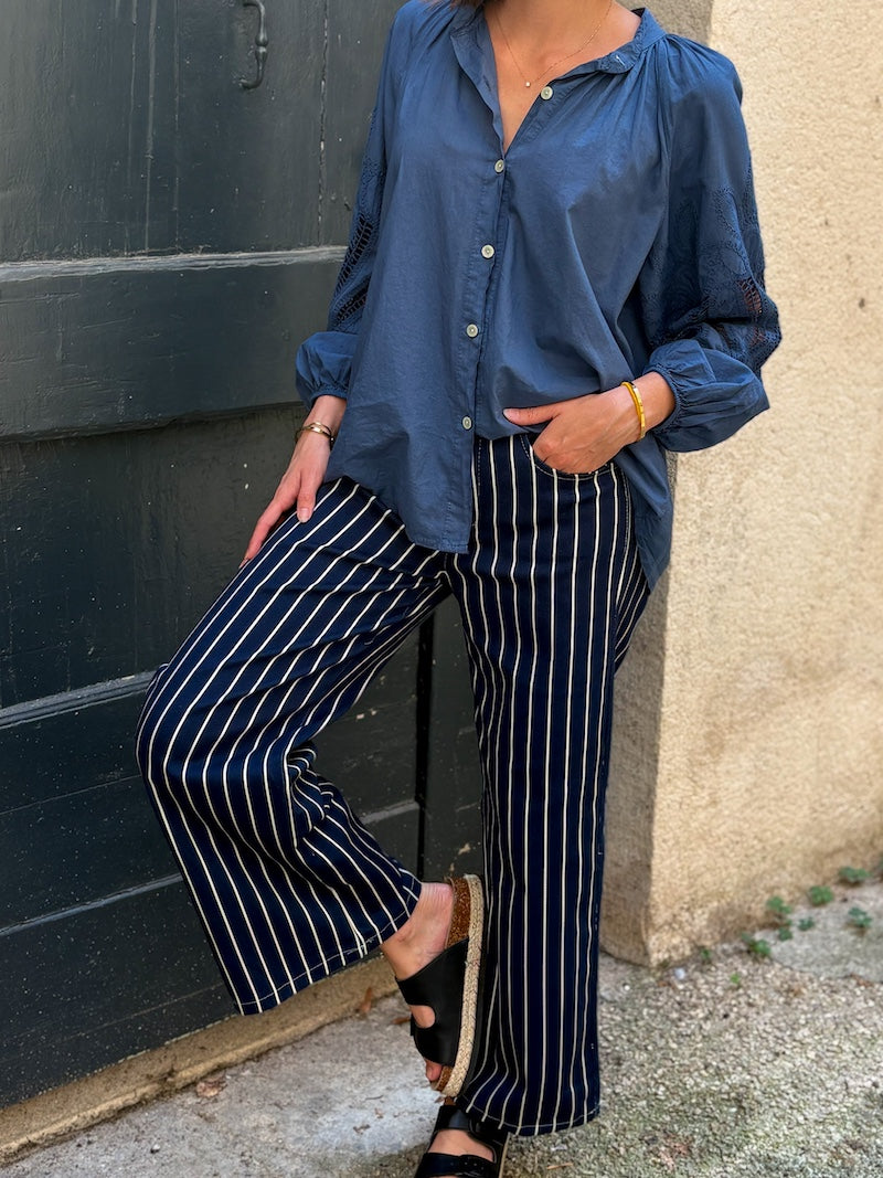pantalon tendance rayé pour femme