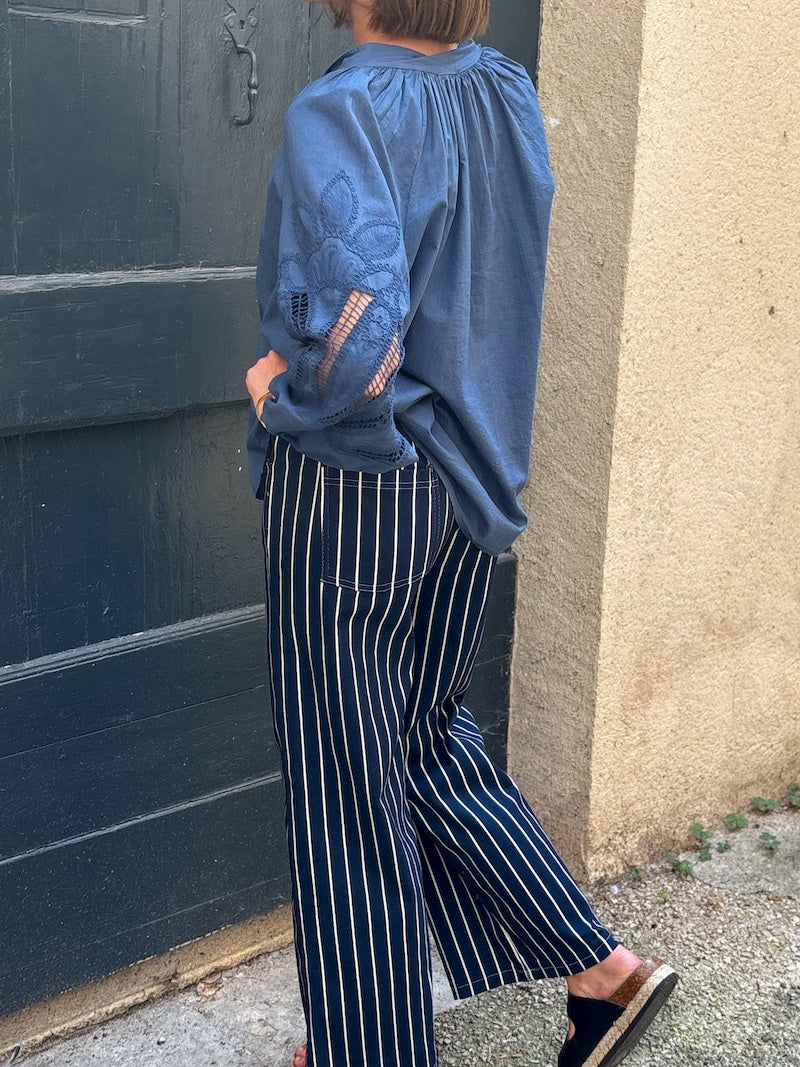 jean rayé tendance pour femme