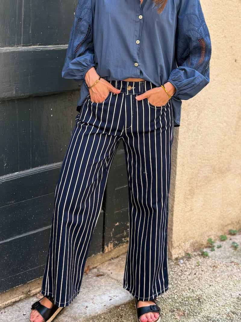 pantalon rayé tendance pour femme