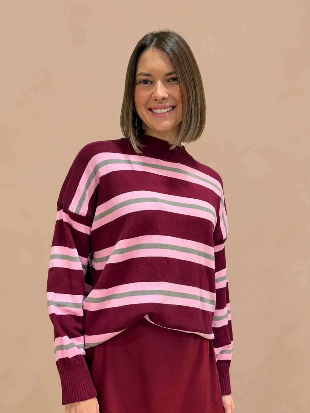 pull à rayures tendance pour femme en maille
