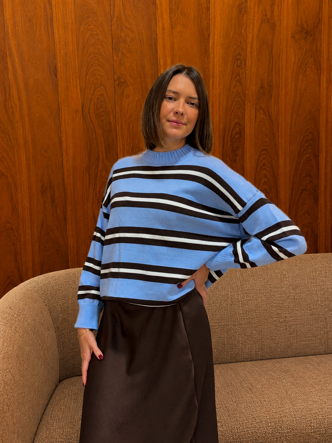 pull en maille rayé tendance pour femme
