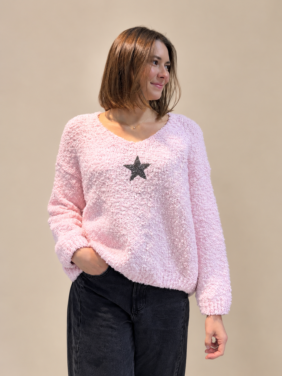 Pull en maille oversize étoile