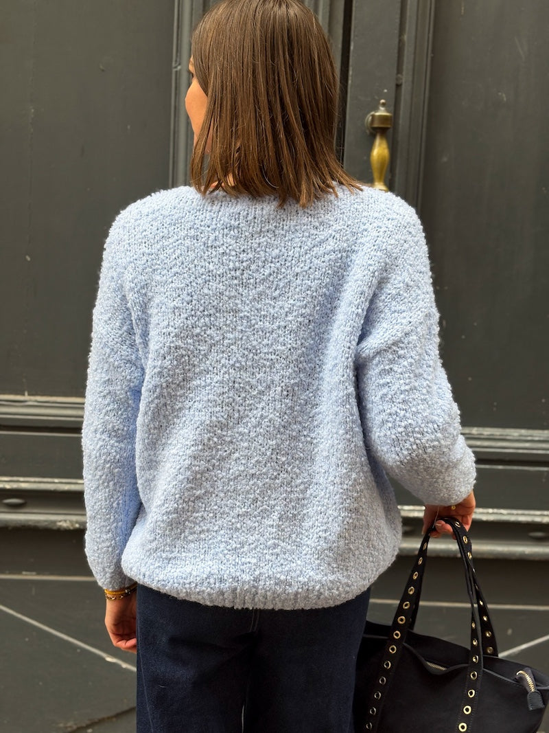 Pull jaune pastel en maille Étoile