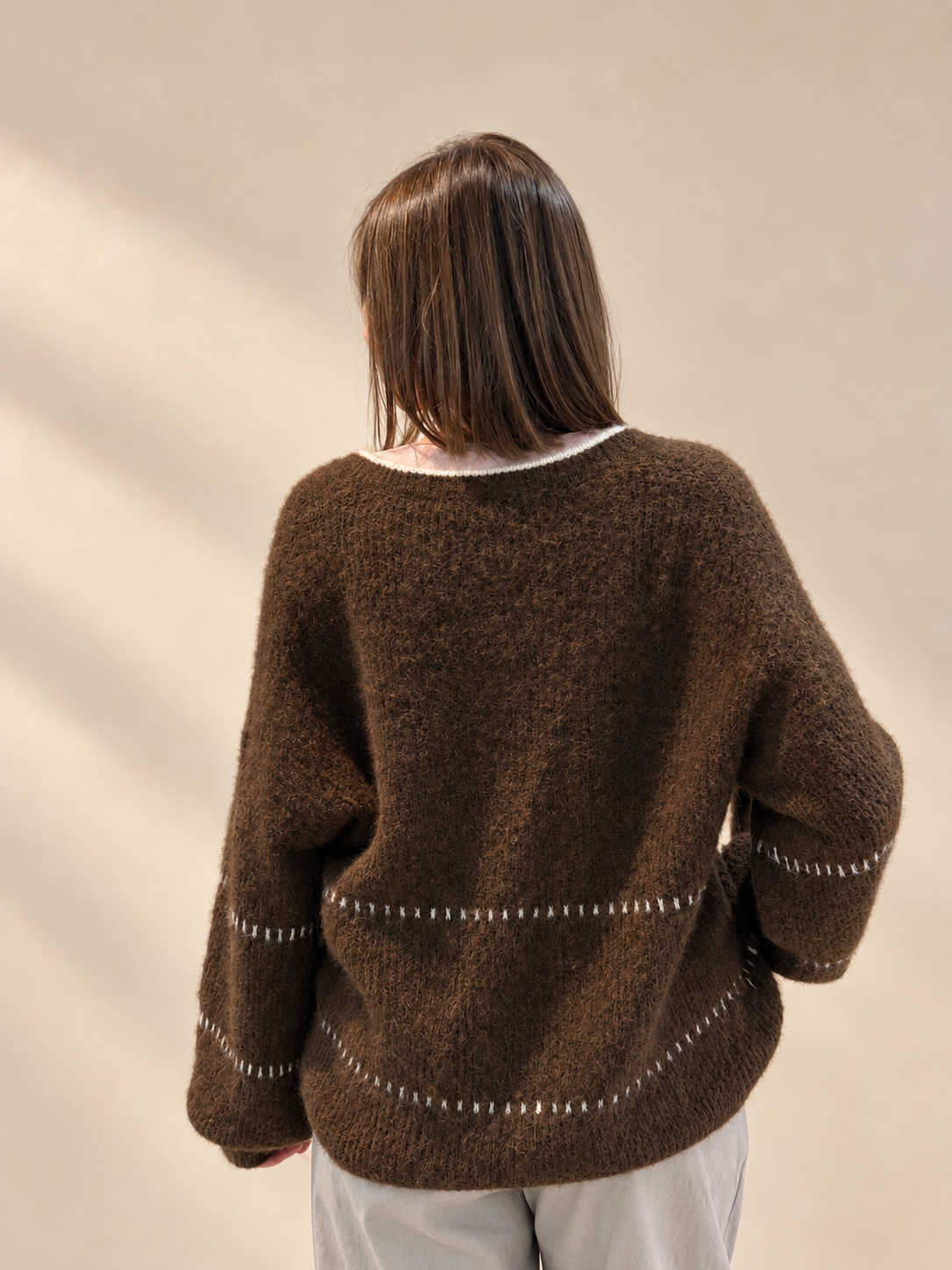 Pull oversize bohème en maille