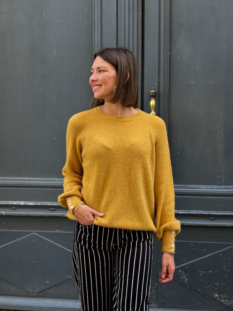 pull automne jaune moutarde tendance
