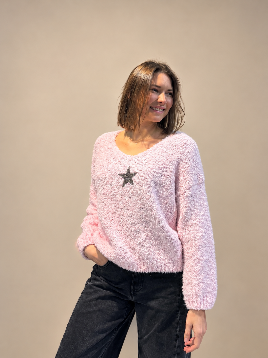 Pull en maille oversize étoile